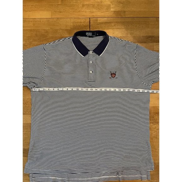 Polo Ralph Lauren Men's Classic‎ Fit Short Sleeve T-Shirt Purple Striped Golf - Picture 4 of 6